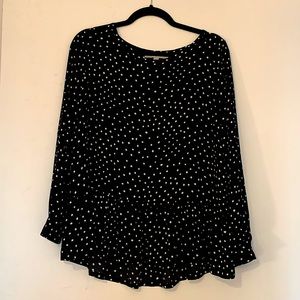 Ann Taylor LOFT Polka Dot Blouse, Size MP